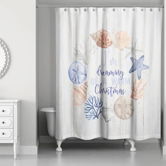Dreaming of a Warm Christmas Fabric Shower Curtain